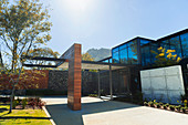 Sunny modern luxury home showcase exterior