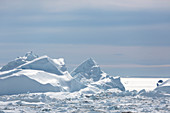 Sunny melting polar glacier Atlantic Ocean Greenland