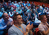 Audience clapping, enjoying conference