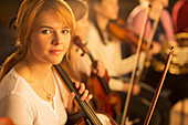 Portrait of musician in orchestra