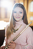 Portrait of smiling flutist