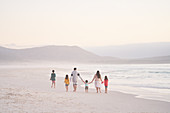 Family holding hands walking, South Africa