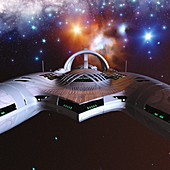Futuristic spaceship, illustration