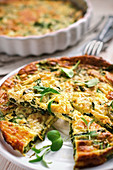 Asparagus watercress frittata with herbs