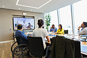 Business people video conferencing meeting