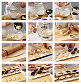 Cookies with chocolate cream filling, step by step