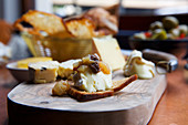 Cheese board with quince chutney