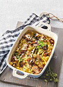Baked pasta with mushrooms