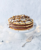 Giant chocolate and hazelnut millefeuille