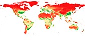 Human climate niche map, 2020
