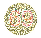 Colour blindness test chart, illustration