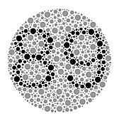 Colour blindness test chart, illustration