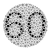 Colour blindness test chart, illustration