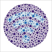 Colour blindness test chart, illustration