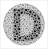 Colour blindness test chart, illustration