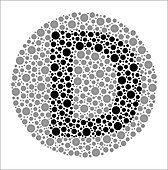 Colour blindness test chart, illustration