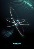 Argon atom, illustration