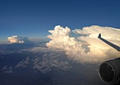 Thunderstorm clouds from above