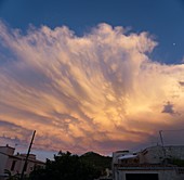 Thunderstorm clouds at sunset
