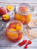 Peach-currant compote