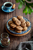 Vegan peanut butter cookies with flax seeds