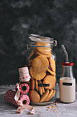 Christmas shortbread cookies in a jar