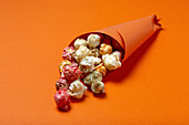 Tasty colorful popcorn