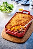 Casserole with lamb and sweet potato topping