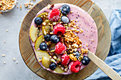 Breakfast bowl with berries and yogurt