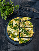 Vegetable omelette with ricotta and parsley