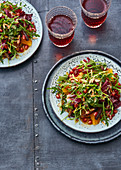 Bitter Sweet Symphony salad with almonds, dates and pomegranate