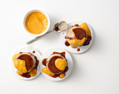 Chestnut creme caramel with kaki sauce