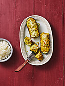 Indian-style stuffed courgettes