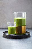 Green smoothie with pineapple, celery and spinach