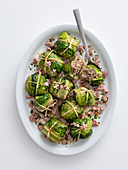 Lettuce packages with minced meat and cotechino sausage