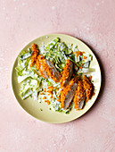 Cornflake-coated chicken salad with a buttermilk dressing