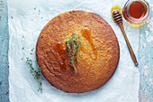 Lemon and thyme cake with honey