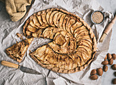 Apple Galette with chopped almonds