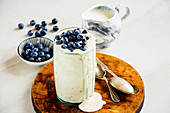 Vanilla smoothie with blueberries