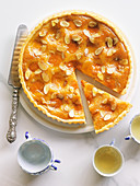 Apricot tart with frangipane filling