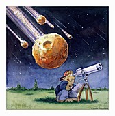 Amateur astronomer, illustration