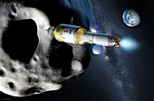 Asteroid defence spacecraft, illustration