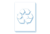 Sheets of paper with recycling symbol, illustration