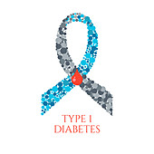 Diabetes type 1, conceptual illustration