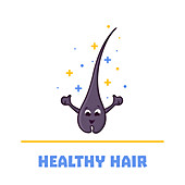 Healthy hair, conceptual illustration
