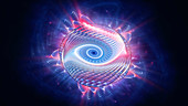 Multidimensional spiral in space, illustration