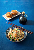Egg-fried Brown Rice with vegetables