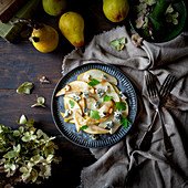 Pear and blue cheese salad