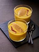 Sweet potato soup with goat’s cheese mousse