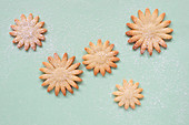 Flower shaped butter cookies